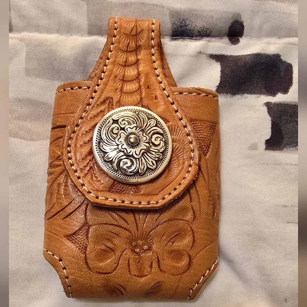 Western Leather Clip-On Cell Phone Case